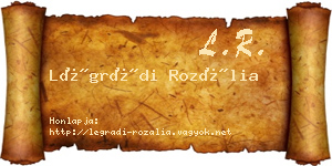 Légrádi Rozália névjegykártya